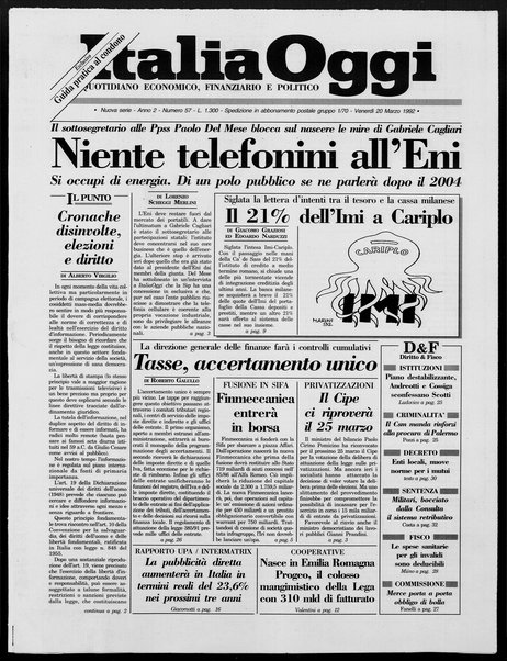 Italia oggi : quotidiano di economia finanza e politica